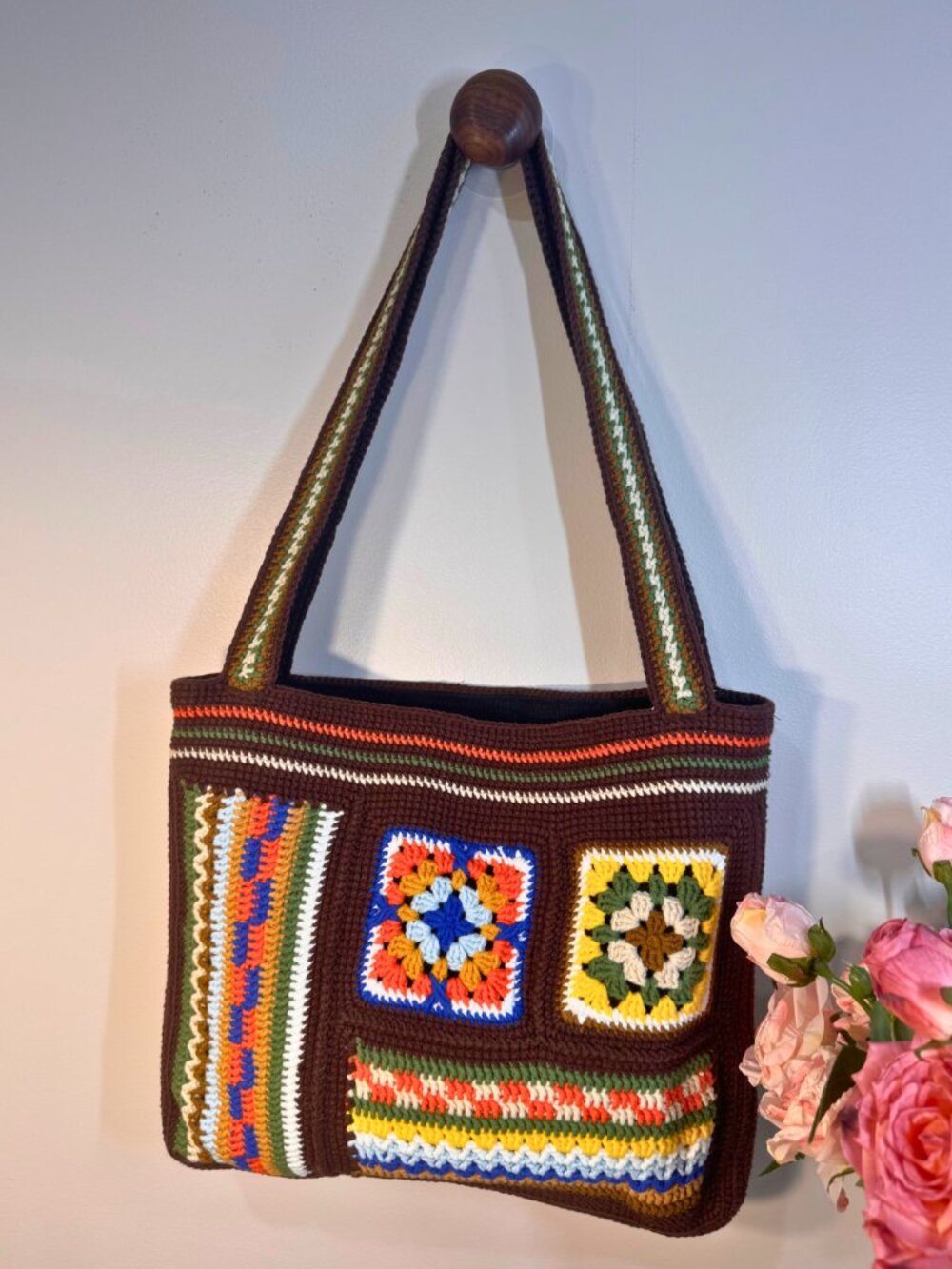 Handcrocheted Hazel Patchwork Crochet Tote - Picture 2 of 5